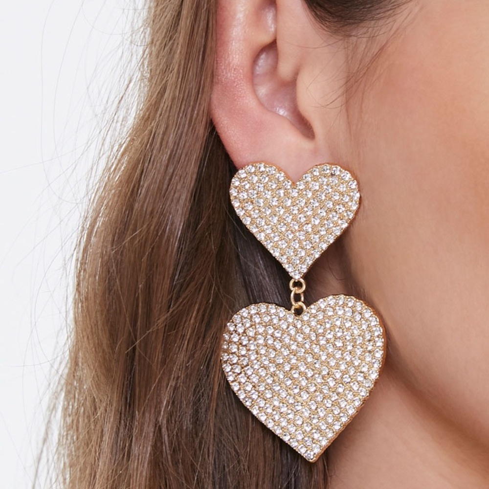 “New” lightweight gold heart earrings